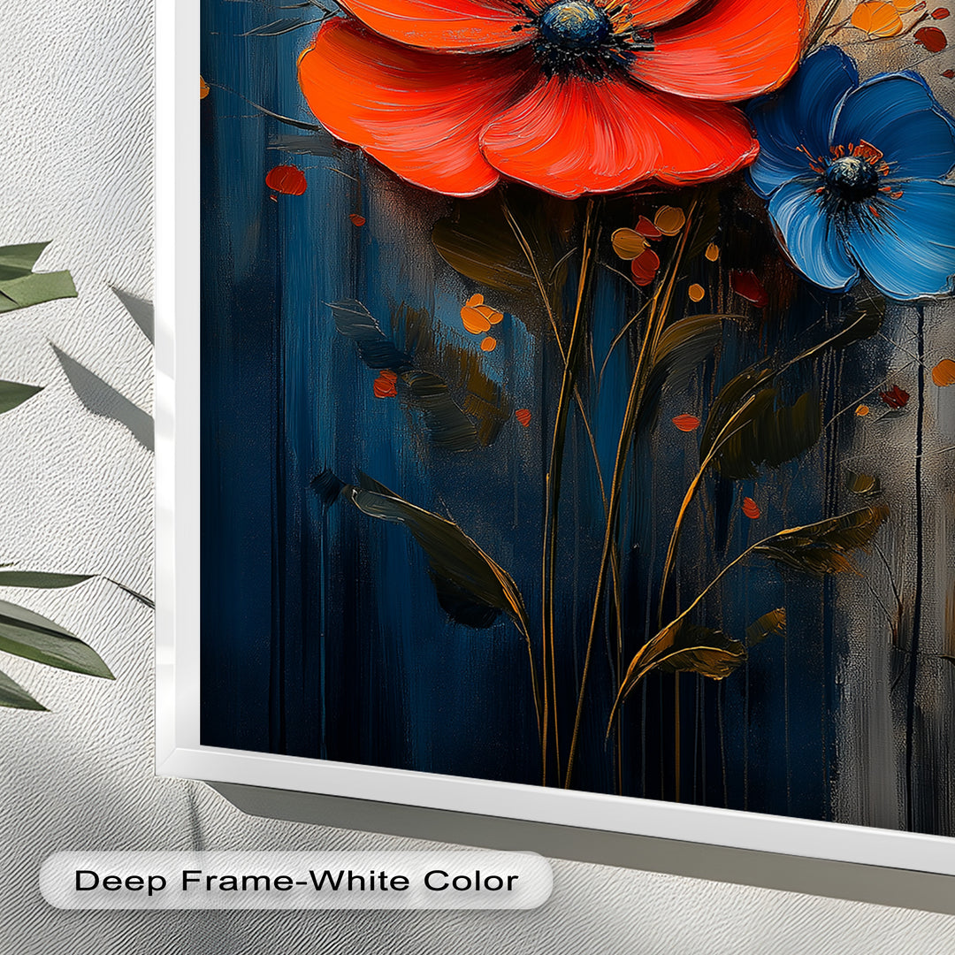 Colorburst Petals – Bold Poppy Bouquet Flower Oil Painting