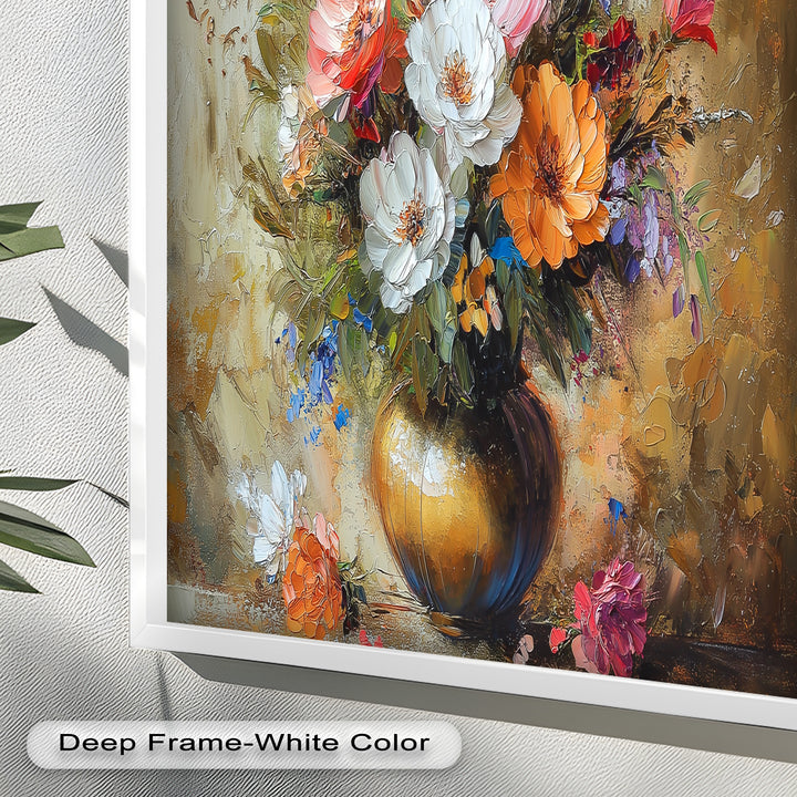 Radiant Bloom – Colorful Floral Oil Painting
