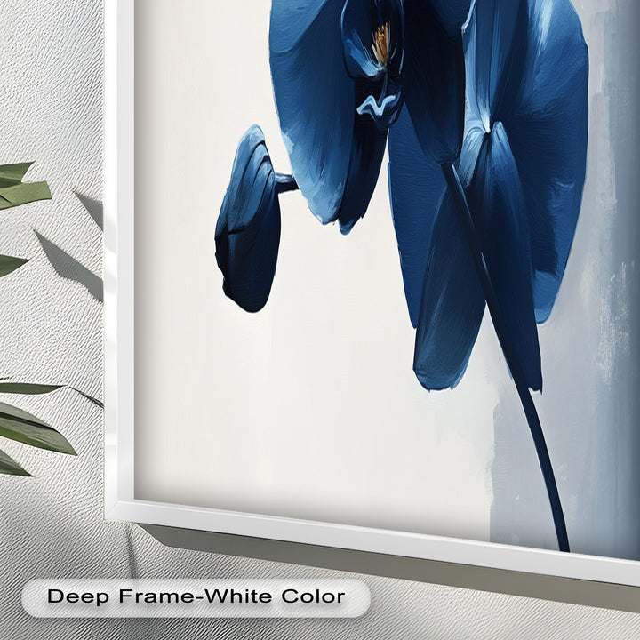 Blue Orchid Wall Art – Modern Floral Oil Painting
