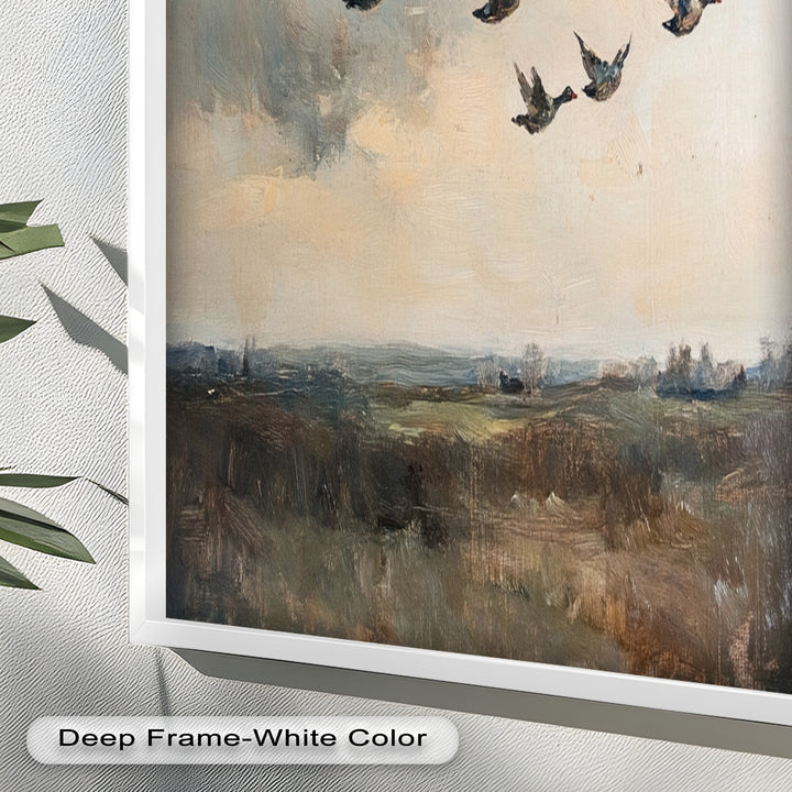 Flight Over the Marshlands – Ducks in Motion Oil Painting