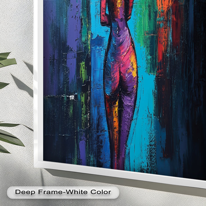 Radiant Contours – Bold Abstract Figurative Oil Painting