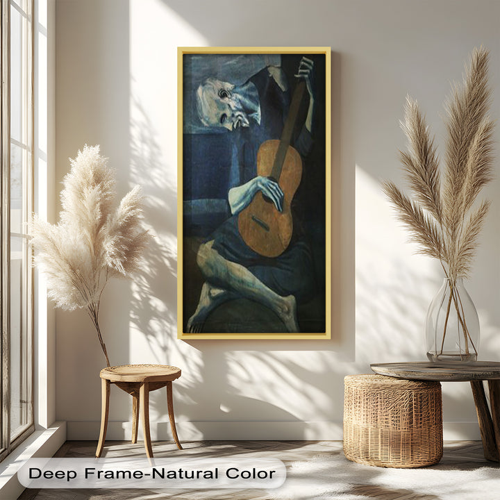 The Old Guitarist – Blue Period Melancholy Oil Painting