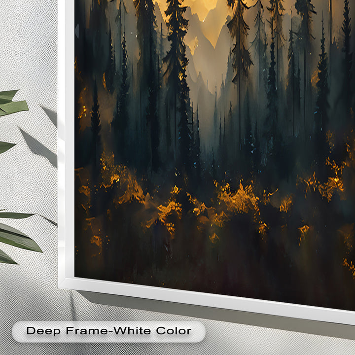Sunset Pine Forest - Landscape Oil Painting