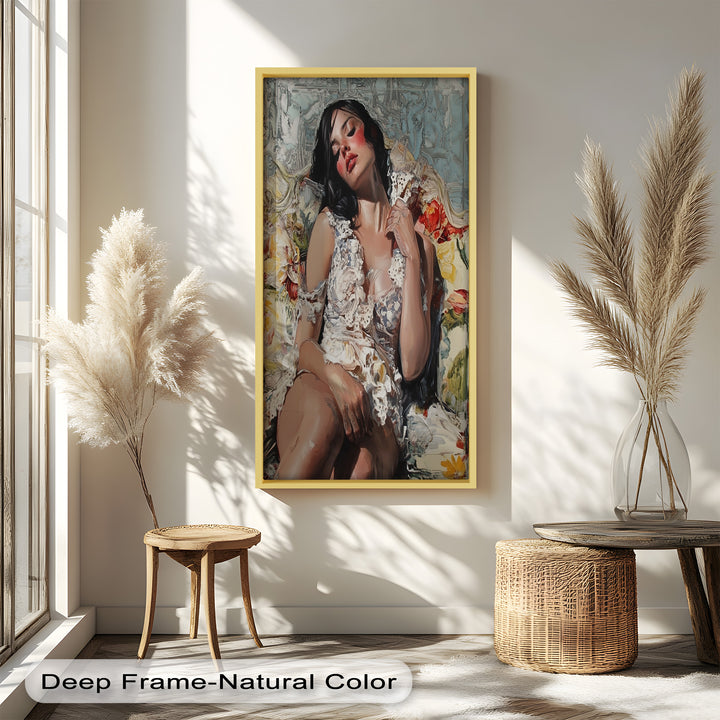 Reverie in Bloom – Zeitgenössische romantische figurative Ölmalerei