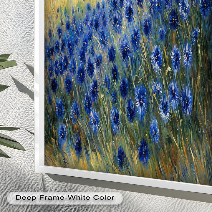 Golden Fields and Blue Cornflowers – Impressionist Meadow Scene Oil Painting