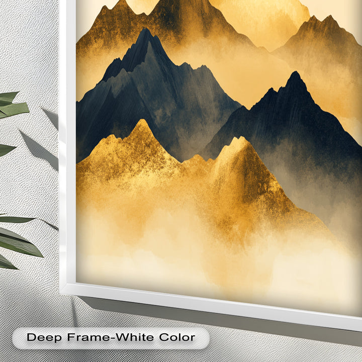 Gold &amp; Black Mountains – Modernes Ölgemälde