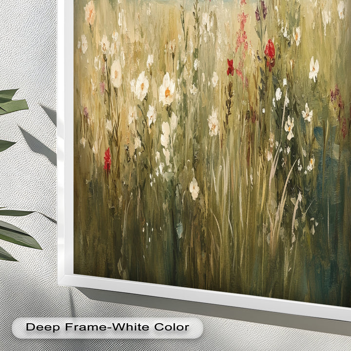Nostalgic Feel – Serene Wildflower Oil Painting