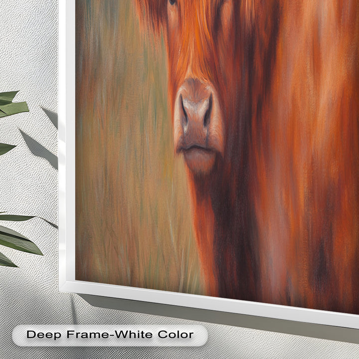 Highland Cow Oil Painting – Warm Animal Wall Art
