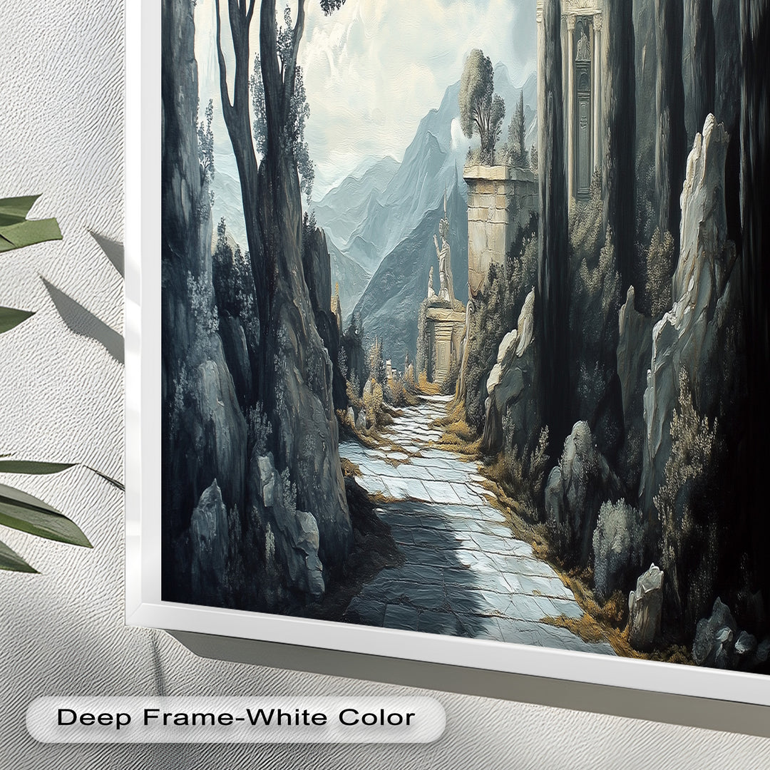 Ancient Pathway to the Temple – Dramatic Classical Landscape Oil Painting