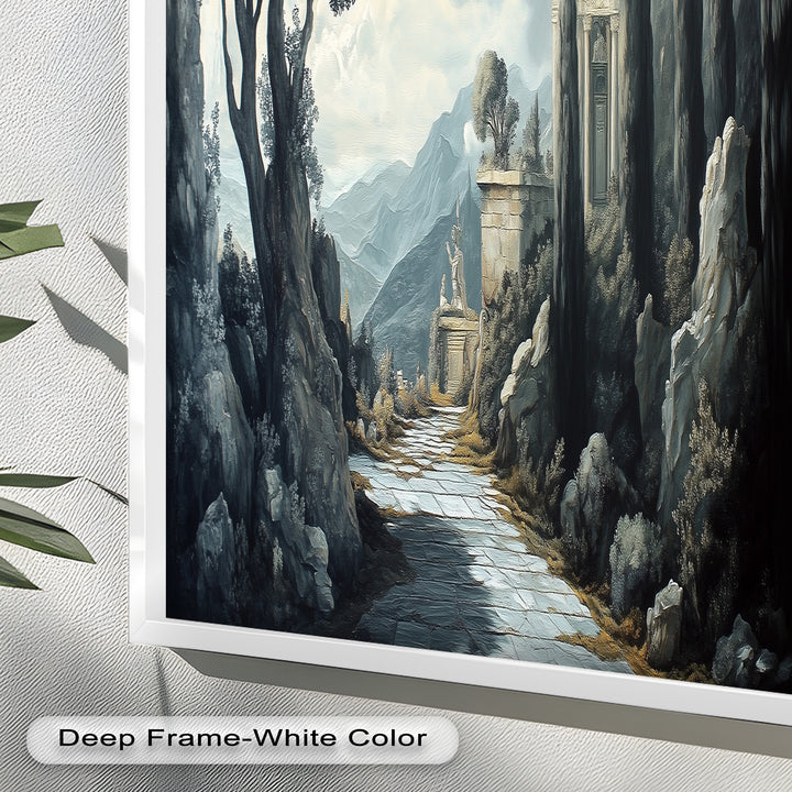 Ancient Pathway to the Temple – Dramatic Classical Landscape Oil Painting