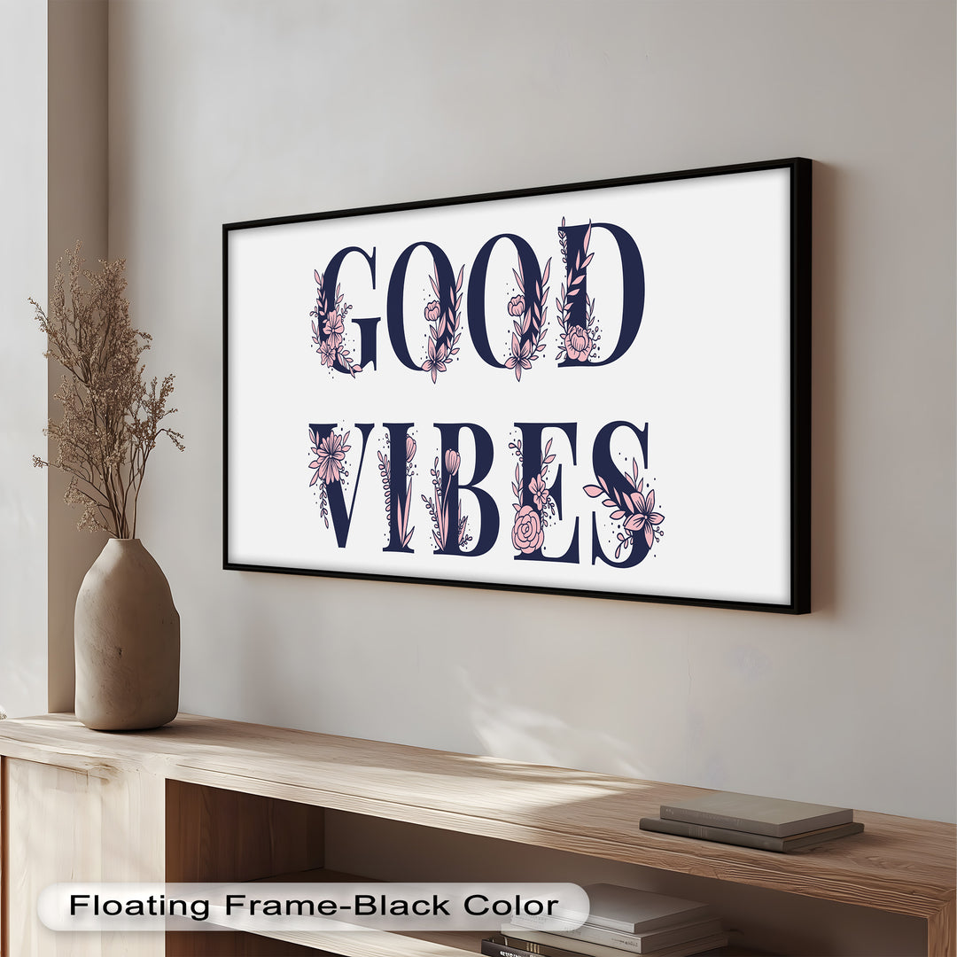 Gute Stimmung – Florale Typografie Ölgemälde