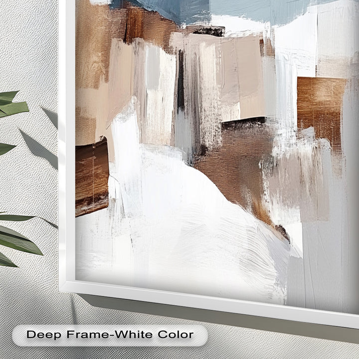 Muted Horizon Layers – Mountain Landscape Abstract Oil Painting