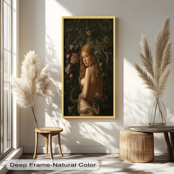 Eve in the Garden – Symbolic Temptation Mythology Oil Painting