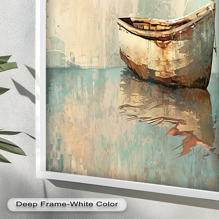 Old Wood Boat – Framed Oil Painting