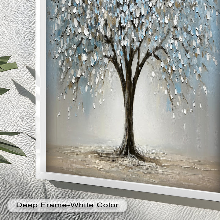 Snowflower Tree – Modern Framed Oil Painting