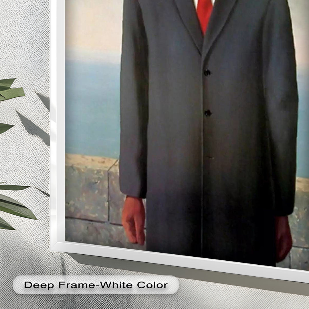 The Hidden Face – Surrealist Gentleman with Green Apple Oil Painting
