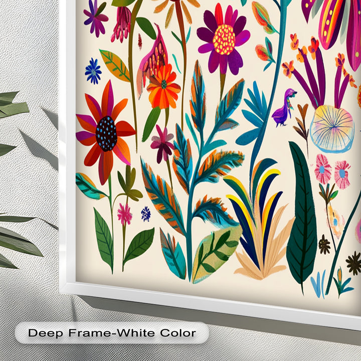Wild Bloom Symphony – Vibrant Botanical Oil Painting