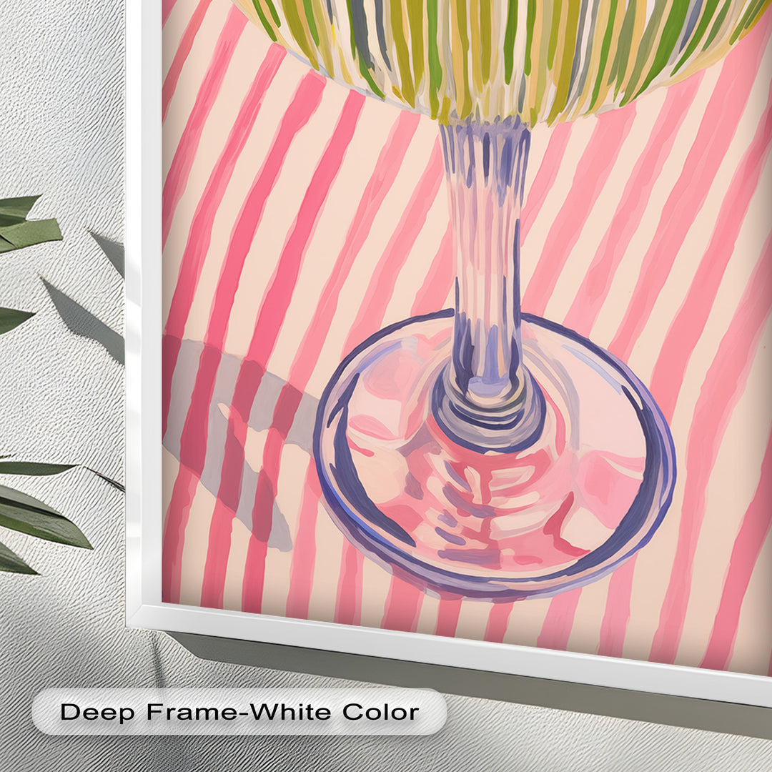 Lime Cocktail Pop Art – Modern Pink Kitchen Decor Oil Painting