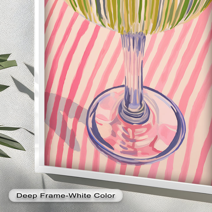 Lime Cocktail Pop Art – Modern Pink Kitchen Decor Oil Painting