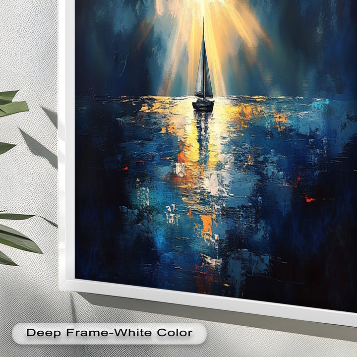 Radiant Horizon – Sailboat at Sunset Oil Painting