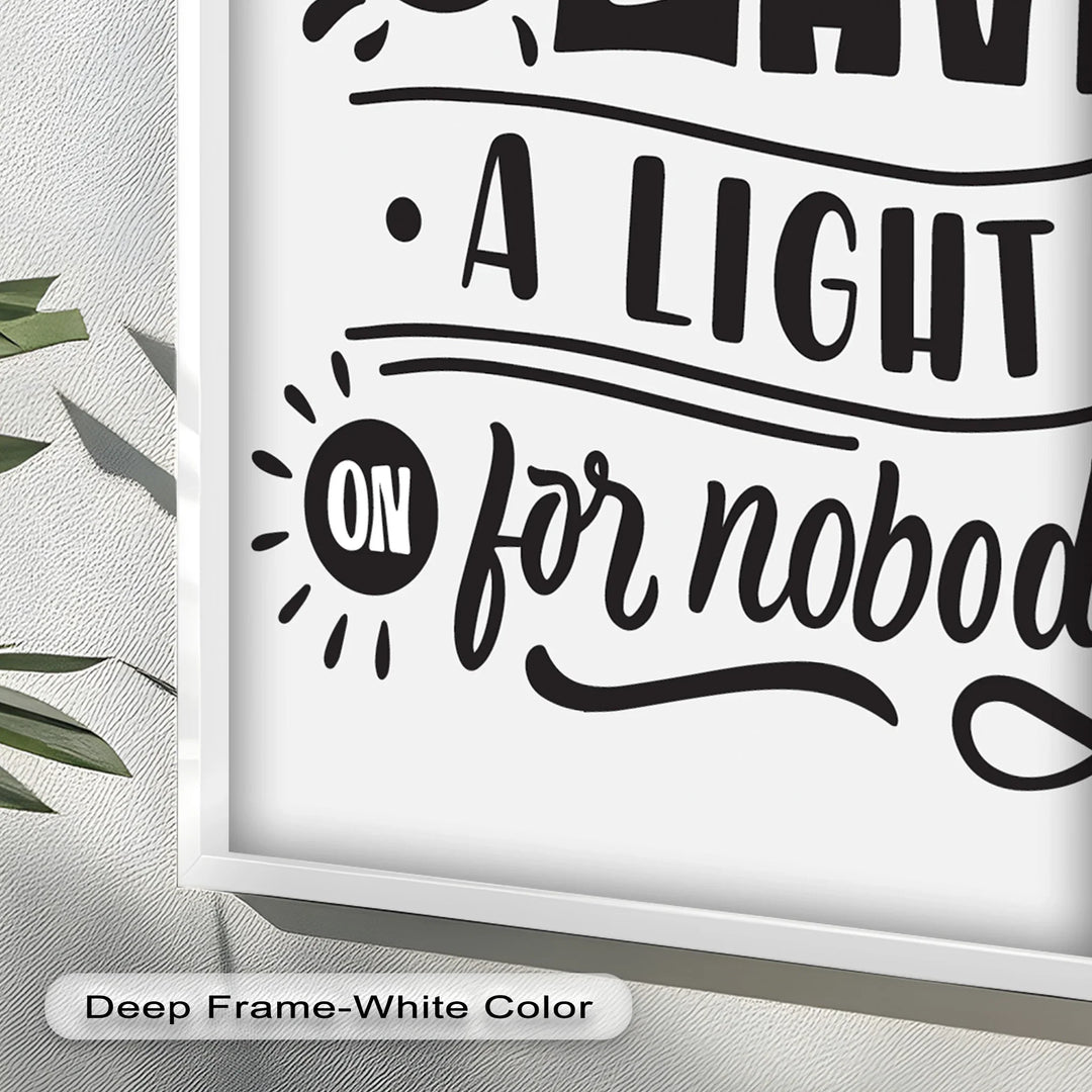 Leave a Light On – Typography Oil Painting - MyPhotoStation