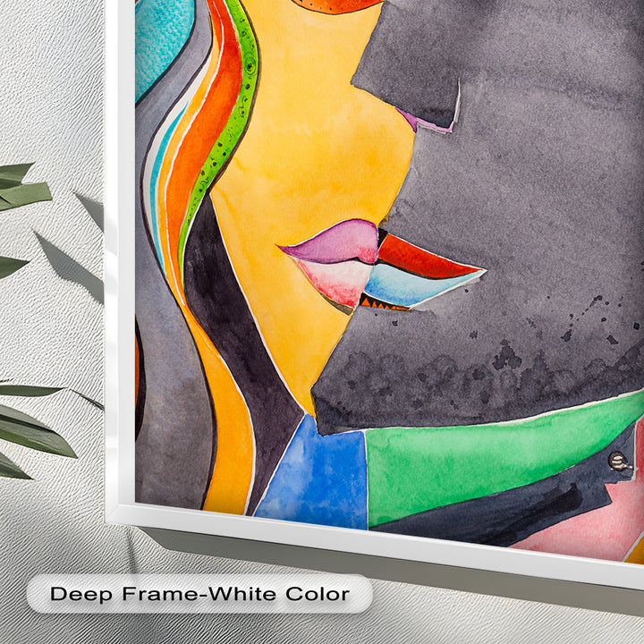 Dual Visions – Vibrant Abstract Faces Picasso Oil Painting