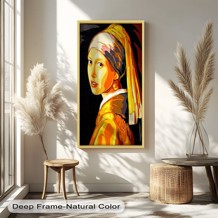 Modern Rendition of Girl with a Pearl Earring - Renaissance Oil Painting