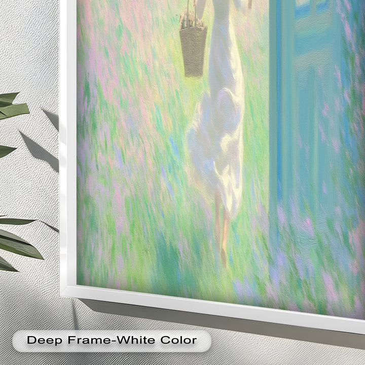 Into the Bloom – Dreamy Woman in Wildflower Field Oil Painting