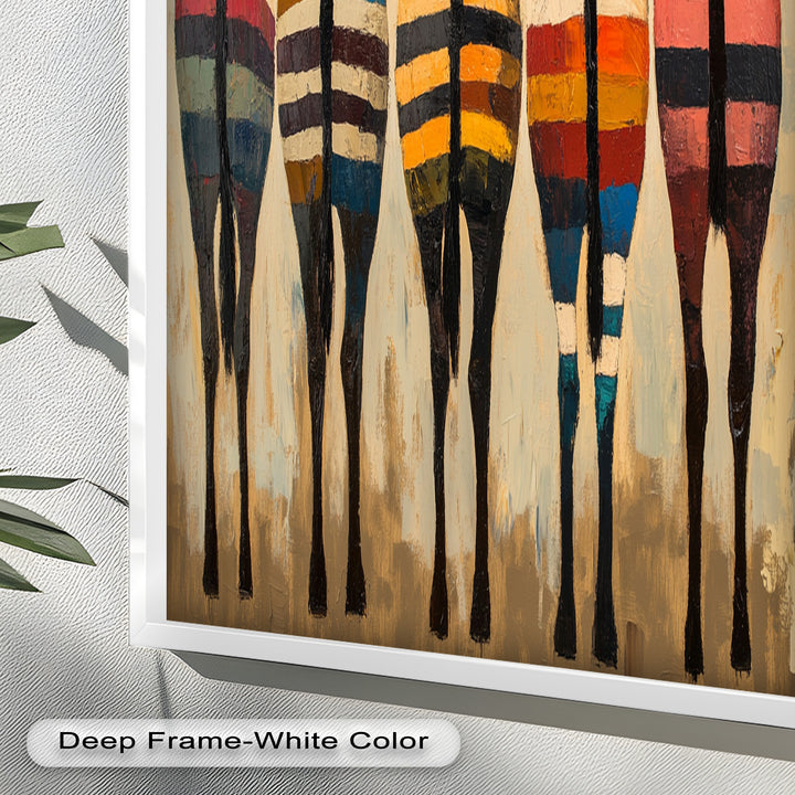 Five Colorful Zebras with Bold Stripes – Animal Oil Painting