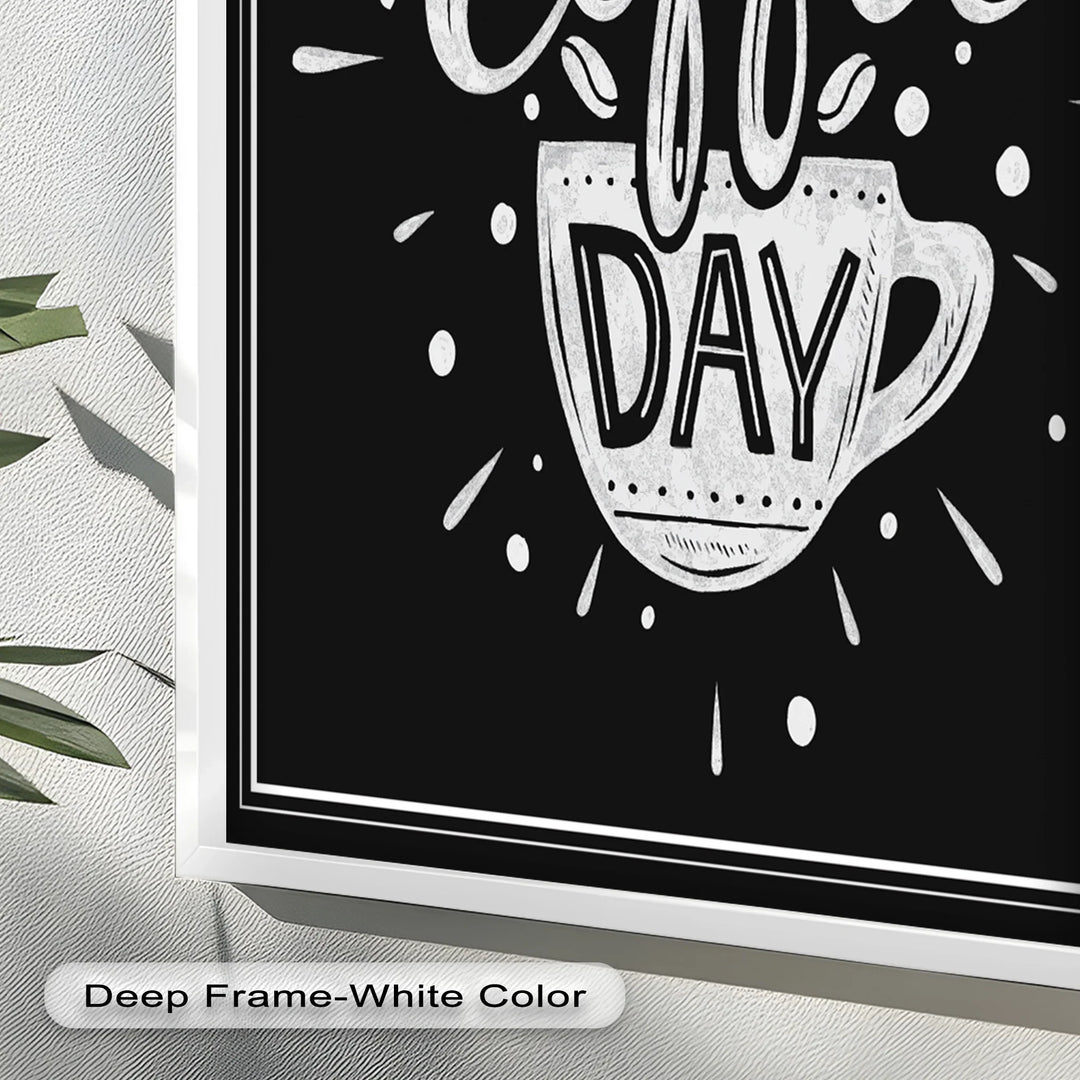 Happy Coffee Day – Fun Typography Oil Painting - MyPhotoStation
