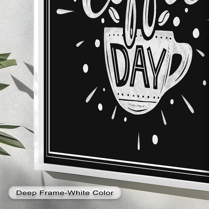 Happy Coffee Day – Fun Typography Oil Painting - MyPhotoStation