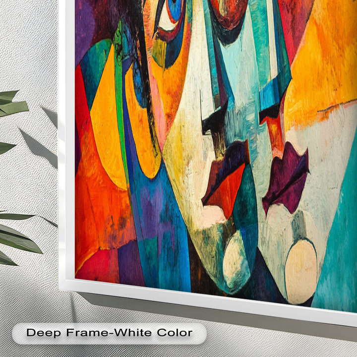 Entwined Visions Oil Painting – Fauvist Dual-Face Expressionism