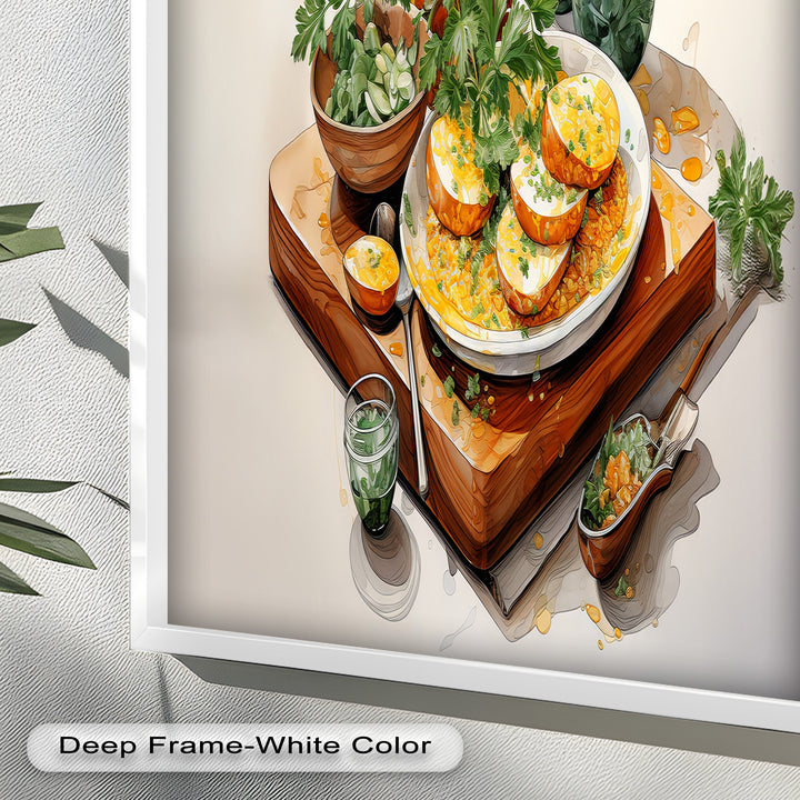 Golden Herb Delight – Rustic Food Still Life Painting
