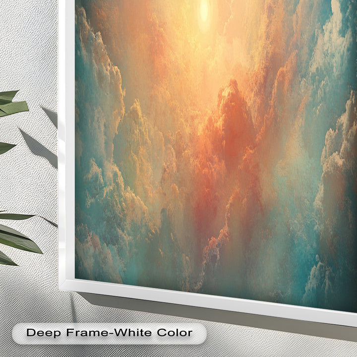 Abstract Sky and Sunlight – Framed Oil Painting