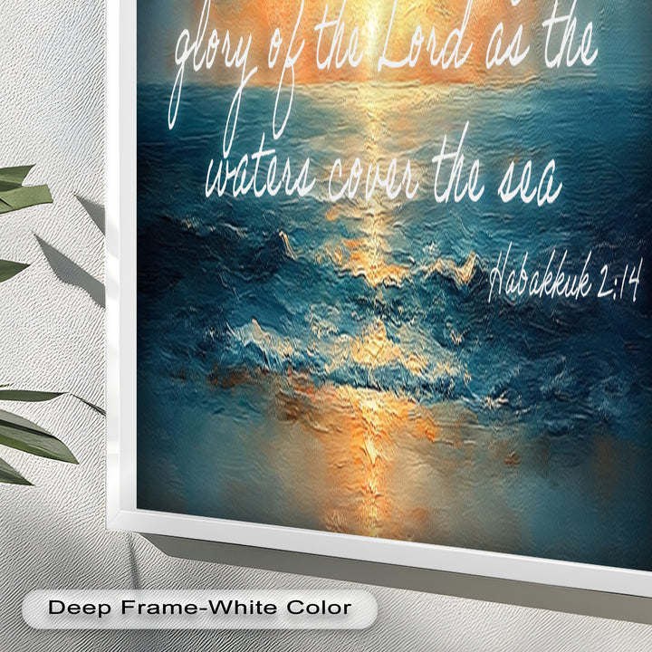 Habakkuk 2:14 – The Glory of the Lord Bible Verse Oil Painting