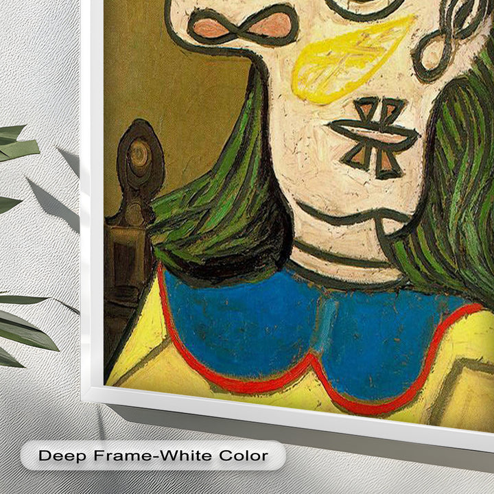 Whimsical Hat – Abstract Female Portrait with Flower Detail Picasso Oil Painting