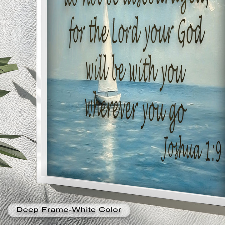 Joshua 1:9 – Courage and Strength Bible Verse Oil Painting