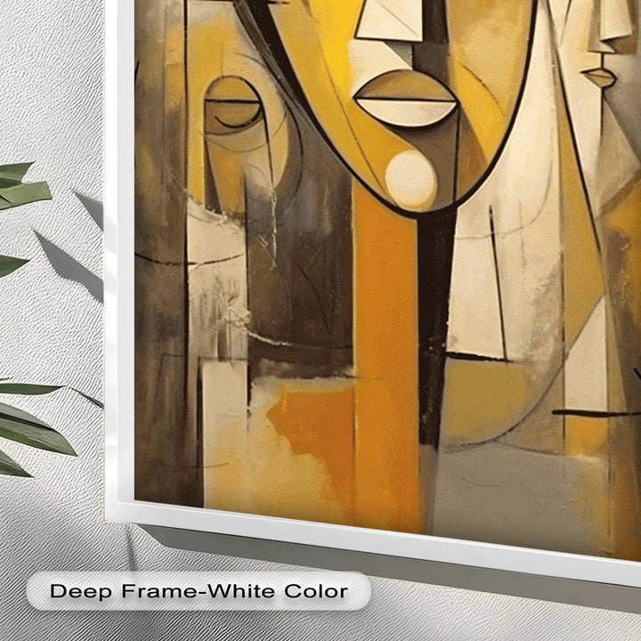 Amber Contours – Abstract Portrait Series in Picasso Oil Painting