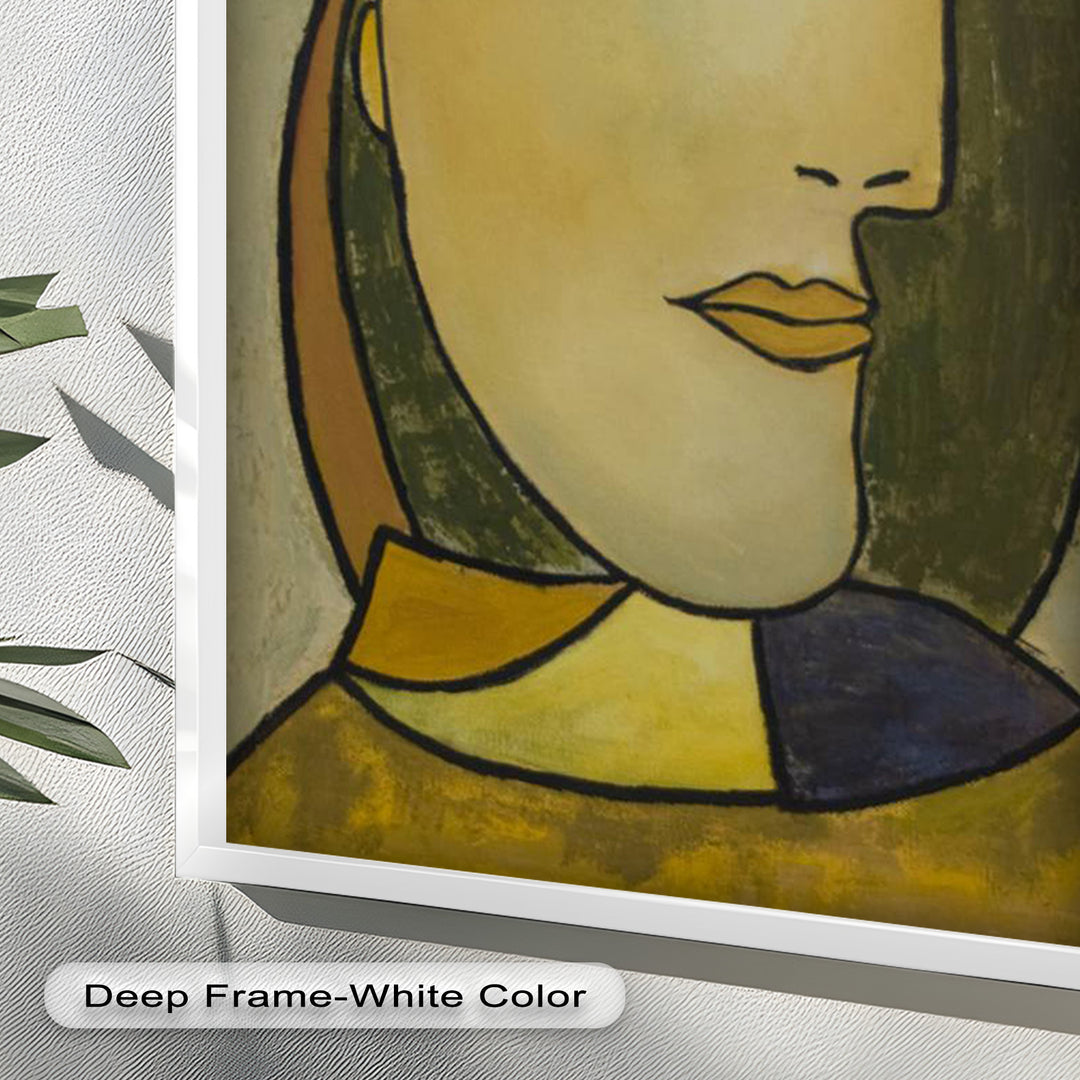 Melancholy in Red Hat – Minimalist Portrait Picasso Oil Painting