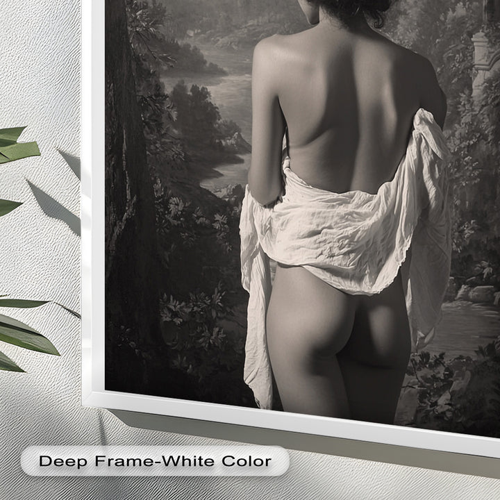 Silent Reverie – Classical Nude in Monochrome Oil Painting