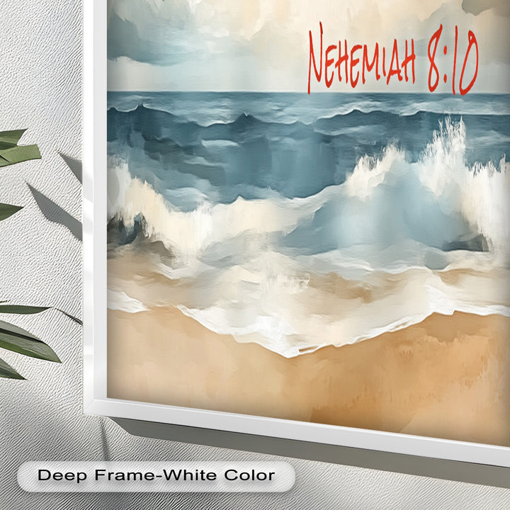 Nehemiah 8:10 – Joy of the Lord Bible Verse Oil Painting