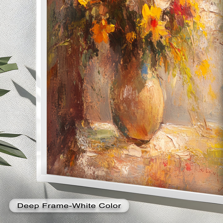 Sunlit Harmony – Vibrant Wildflower Still Life Flower Oil Painting
