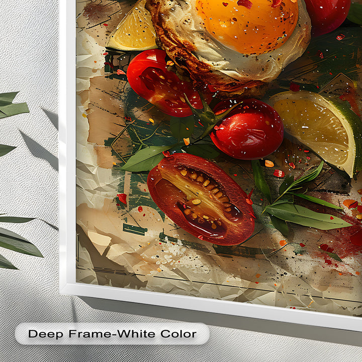 Spiegelei und Brathähnchen mit Kräutern - Food Painting