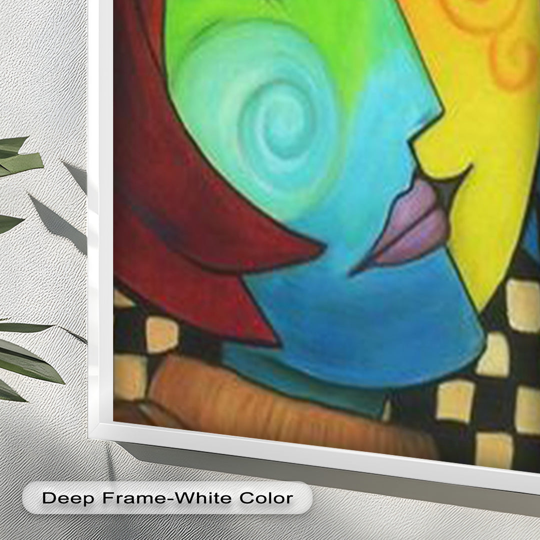 Colorful Duality – Surreal Portrait Fusion in Picasso Oil Painting