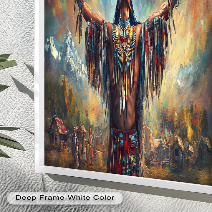 Call of the Sky – Native Ceremony Oil Painting