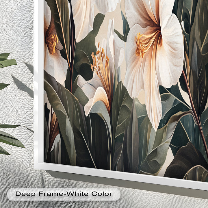 White Hibiscus – Botanical Oil Painting
