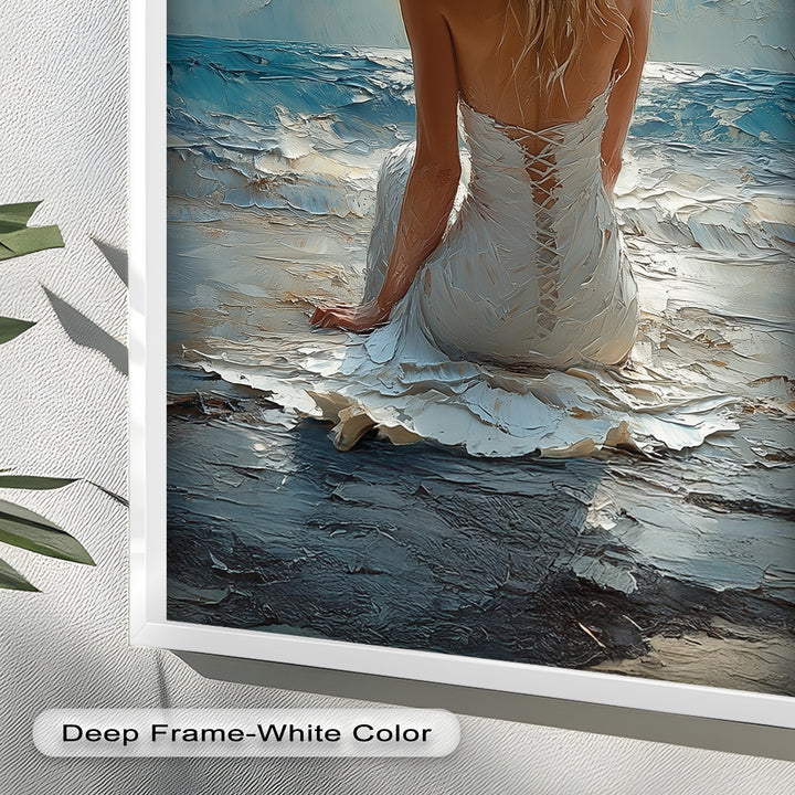 Whispers of the Tide – Serene Ocean Abstract Oil Painting
