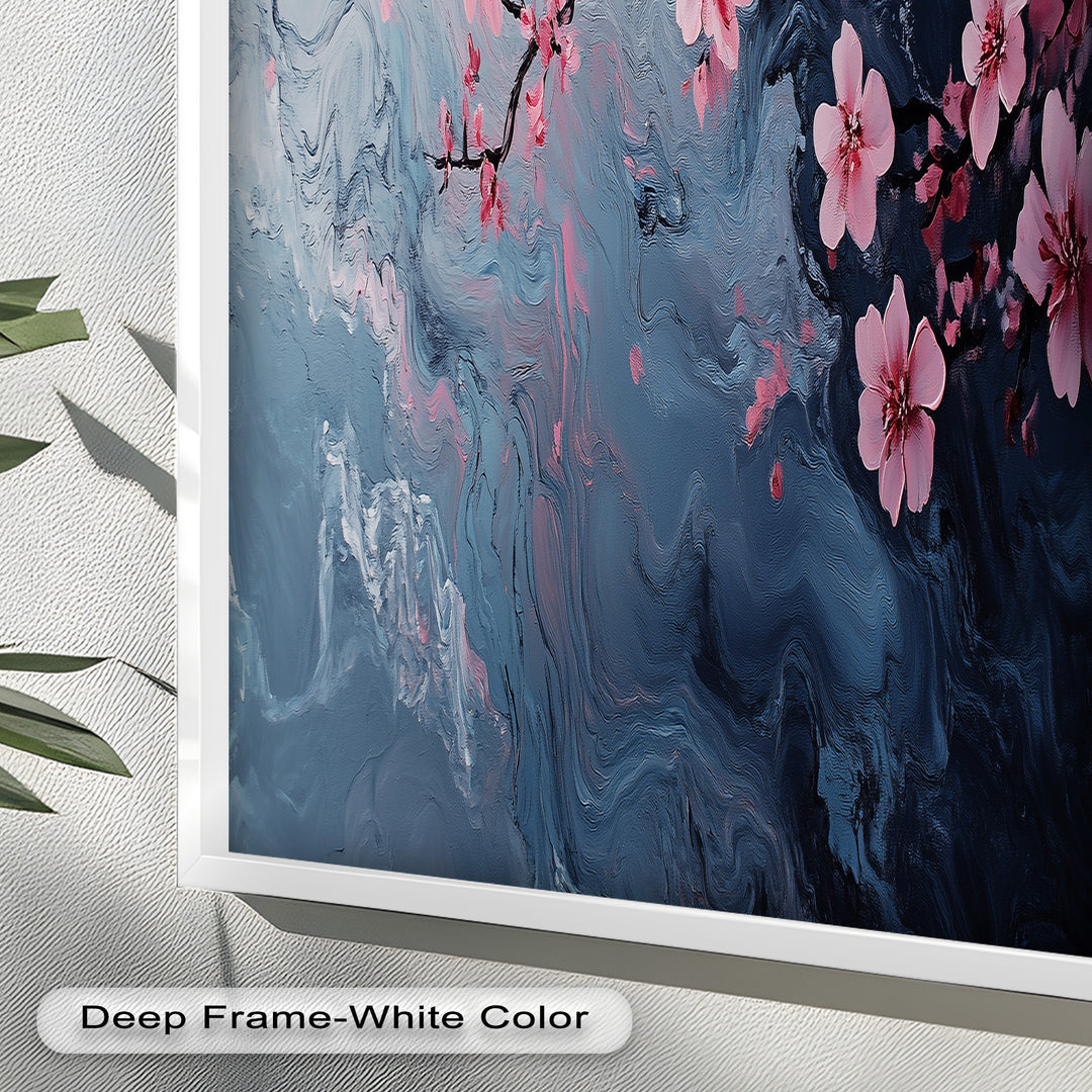 Cherry Blossom Branch Wall Art – Floral Oil Painting