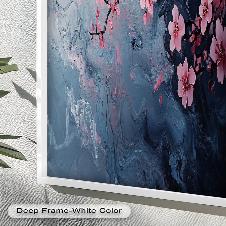 Cherry Blossom Branch Wall Art – Floral Oil Painting