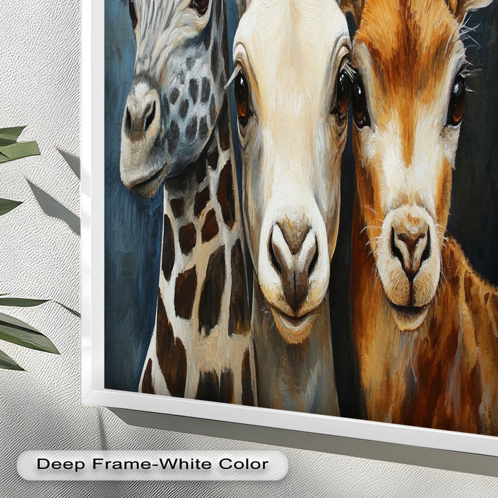 Trio of Giraffes – Animal Oil Painting